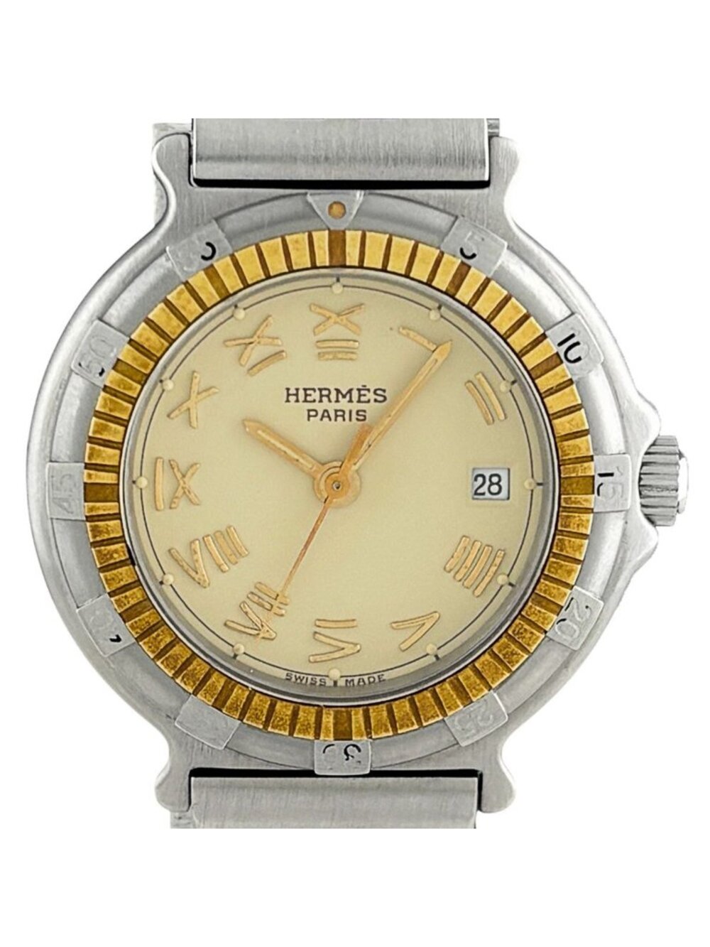 Hermes Captain Nemo Watch SS Quartz Ivory